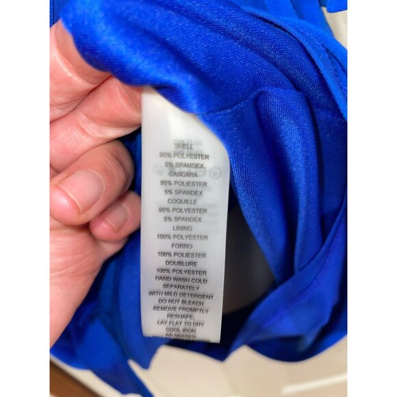 Vince Camuto Blue Belted 3/4 Sleeve Dress Size 6 - Picture 5 of 10